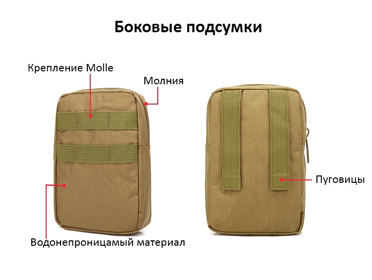 Тактический рюкзак 55 литров с подсумками фото 9